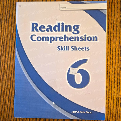 Abeka Reading Comprehension Skill Sheets 6 PB Workbook English Reading Skills