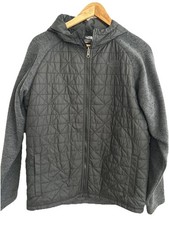 North Face Boys XL 18 20 Quilted Sweater Fleece Zip Up Hoodie Black Gorpcore