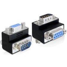 DeLock 65264 Adaptor Sub-D 9Pin St/Bu 90 ° Angled, black