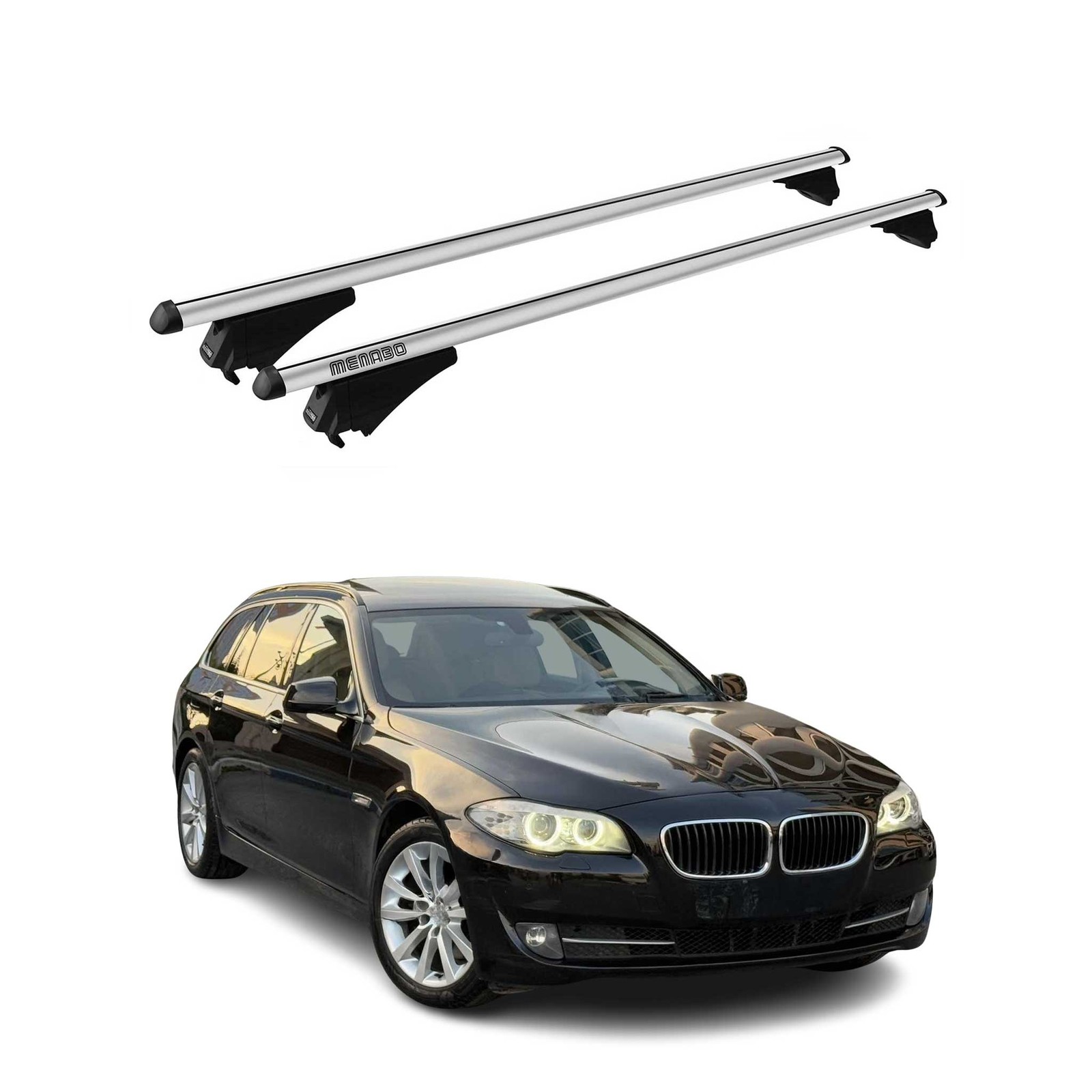 Barres de toit BMW F11 break solution transport sans bruit alu gris Tiger