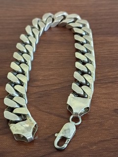 A Used 925 Silver Curb Bracelet Length 23cm Width 12mm Weight 61.5grm