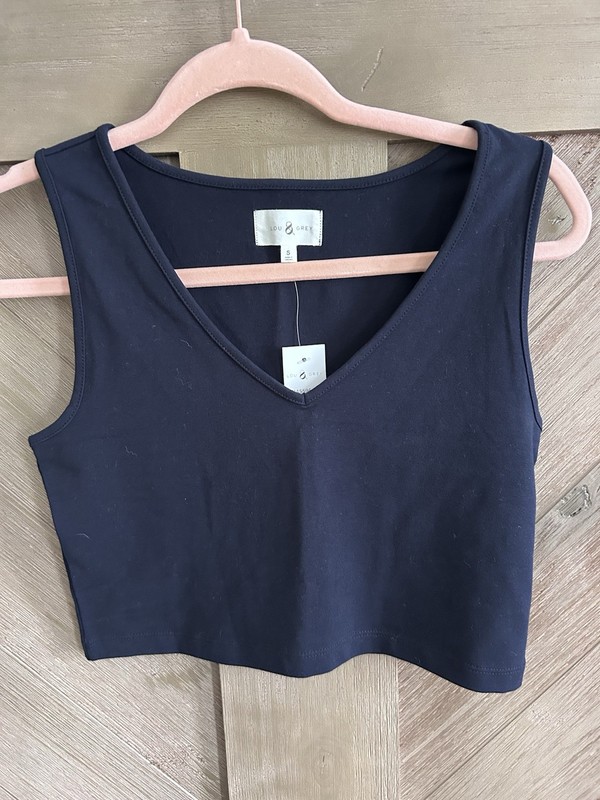 NWT Lou & Grey Cropped Tank, Navy, Size S