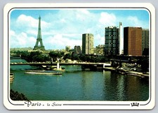 Vintage Paris La Seine & Eiffel Tower Postcard by Editions Chantal 1984