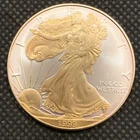 1999 U.S. AMERICAN SILVER EAGLE DOLLAR -GOLD ACCENTS- 1 OZ. FINE SILVER- GEM BU!