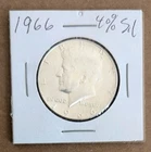 1966 Kennedy Half Dollar 40% Silver 50 Cents F+