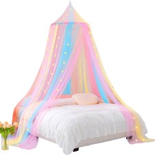 Vicloon Rainbow Bed Canopy, Princess Canopy for Girls, 