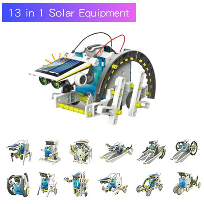 Interaktive Solar Konstruktor Roboter Wissenschaft Kits: Funkelndes DIY STEM Spielzeug 13 in 1