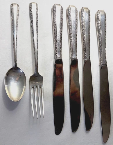 6 Pieces Towle Sterling Silver Candlelight Pattern Spoon Fork & Knives