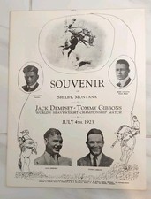 DEMPSEY, JACK-TOMMY GIBBONS OFFICIAL PROGRAM 1923 SHELBY MT