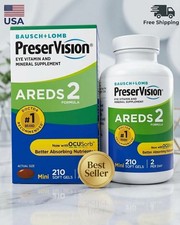 Preservision AREDS 2 Formula Bausch  Lomb 210 Softgels Authentic