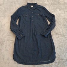 Old Navy Shirt Dress XS Blue Knee Length Long Sleeve Half Button Pullover