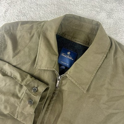 VTG Brooks Brothers Harrington Bomber Jacket Mens XXL Olive Green Wool Blend