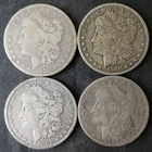 1879, 1880 S, 1881, and 1886 $1 Morgan Silver Dollars