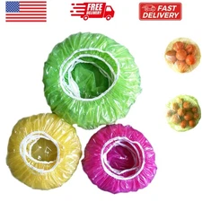60 Reusable Elastic Food Bowl Storage Covers,Variety of 3 translucent stretch...