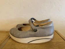 MBT Sirima Grey Leather Mary Jane Strap Ballerina Style Shoes - Size UK 8 (V6)