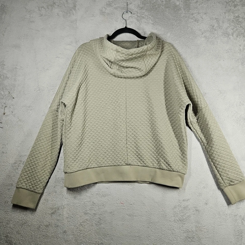 Толстовка с капюшоном с пряжкой BKE Sage зеленая длинная slv стеганая на шнурке воронка вырез размер M - Изображение 2 из 4