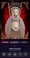 Padme Amidala - Cromo Rojo Súper Raro SR Topps Star Wars Tarjeta Comerciante Mujeres De