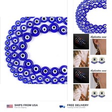 Crystal Flat Evil Eye Beads for DIY Bracelets Necklace Jewelry Making