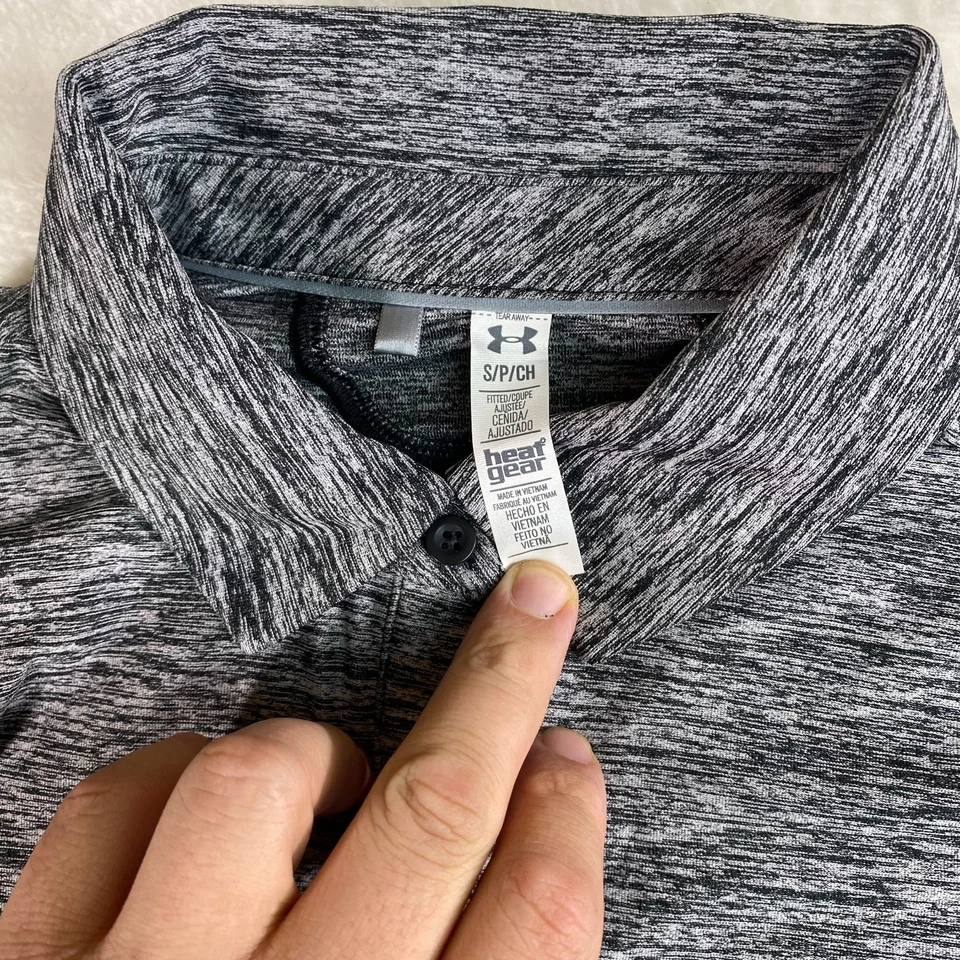 Polo Under Armour HeatGear para mujer pequeño negro blanco pollack Shores golf clásico Foto 3 de 4