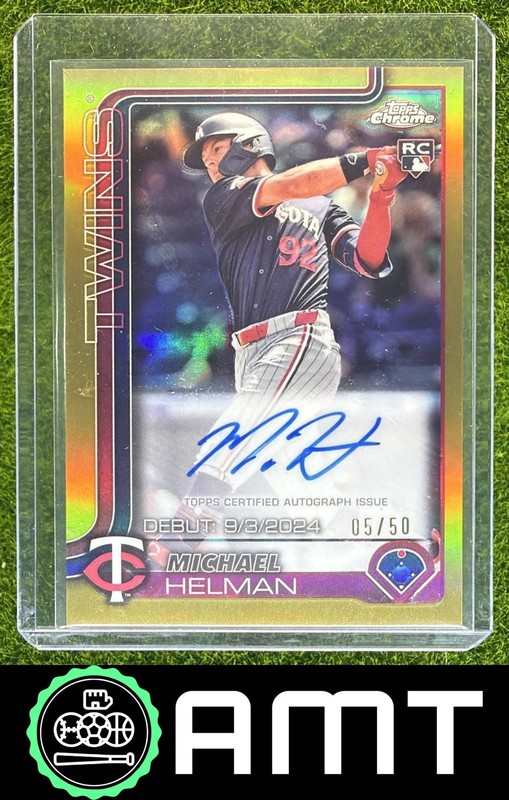 Michael Helman RC 2025 Topps Chrome Update 5/50 Rookie Debut Auto Gold Twins