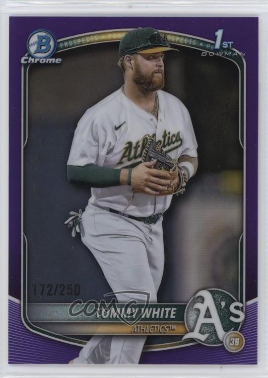 2025 Bowman Chrome Prospects Purple Refractor 172/250 Tommy White #BCP-251 06l3