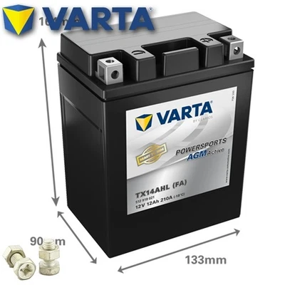 Motorrad Batterie VARTA TX14AHL (FA) / YTX14AHL-BS Powersports AGM Active, 12V|1