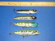 Lot of 4 Excalibur Heddon Super Spook Jr. Assorted Topwater Lures Frog