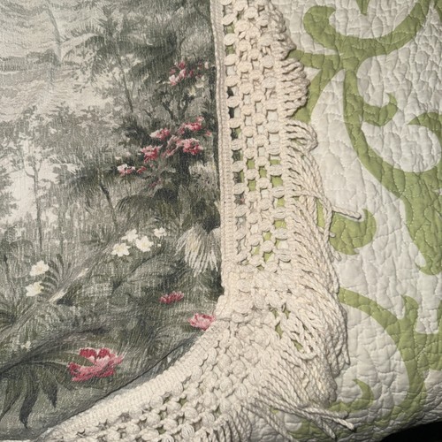Vintage tropical bark cloth tablecloth 42x52 - Picture 3 of 3
