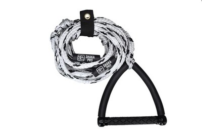 Wakesurf Rope with Handle - Adjustable 25 Foot Tow Rope with 10'' Handle (White)