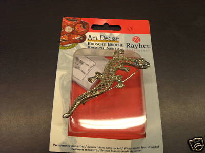 SILVER BROOCHES TO DECORATE WITH BEADS RAYHER LIZARD ART DECOR BROOCH
