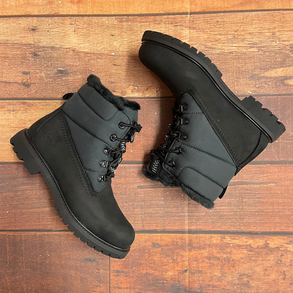 Timberland Women's Premium Puffer In Warm Lined Black Nubuck Waterproof  Boots