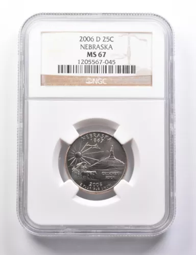MS67 2006-D Washington State Quarter Nebraska NGC *5781
