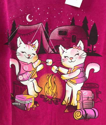 2pc Girls Childrens Place M 7/8 Raspberry Cat T-Shirt Levi's Pull On Jeggings D - Picture 3 of 7