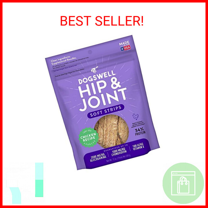 DOGSWELL Hip & Joint Dog Treats 100% Meaty, Grain Free, Glucosamine Chondroitin 