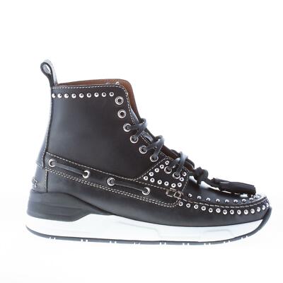 GIVENCHY herren schuhe Hamptons black leather laced ankle boot studs and tassel