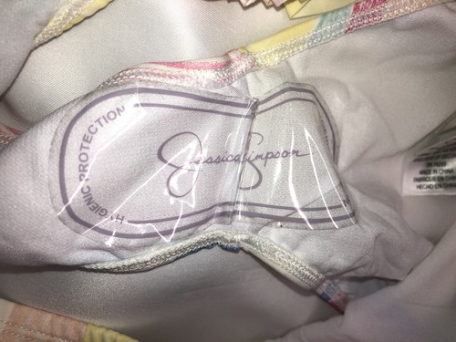 NWT Jessica Simpson Size 14 2 PC Girls Bikini Pastel Swimsuit with Hair Tie O15 - Picture 12 of 12