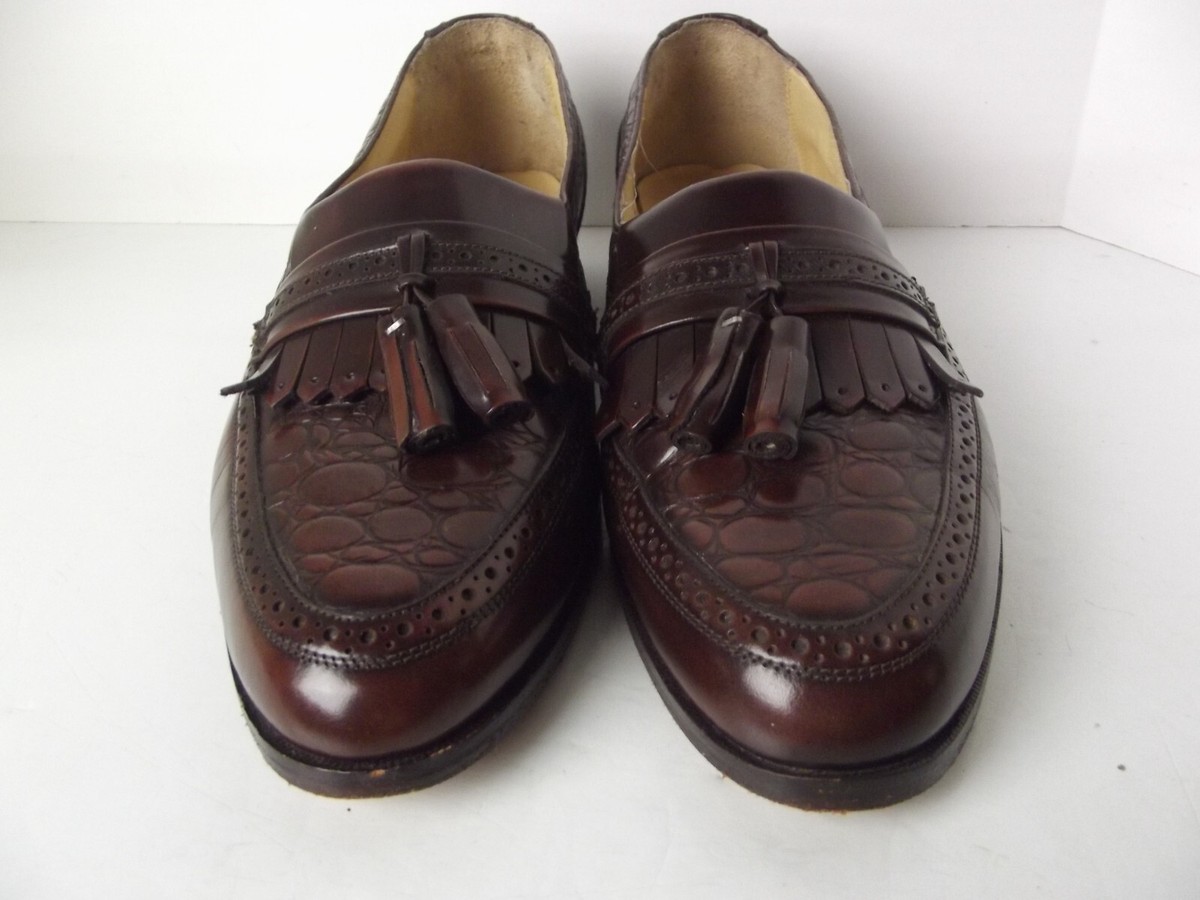 Bostonian Dark Brown Croc-Embossed Tassel Loafers Paul Parkman Men main image 3