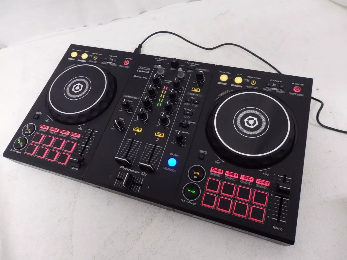 Pioneer DDJ-400 DJ Controller Rekordbox 2-Channel 2ch DDJ400 W/ Cable  Working 841300101369