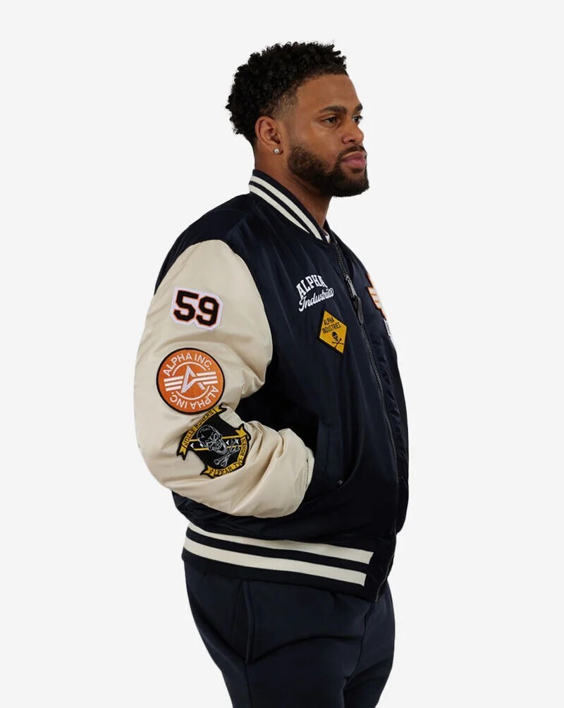 Men'sAlpha IndustriesAlpha Nylon Varsity Jacket Mja 53500c1