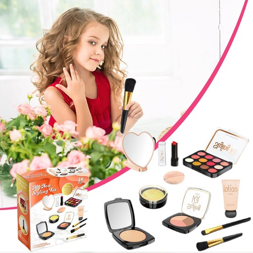 Kids Makeup Kit Pretend Makeup Toy Sets for Girls Fake Kids Pretend Cosmetic Kit - Picture 8 of 15