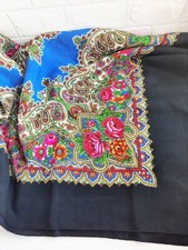 Ukrainian floral scarf Vintage head Scarves Babushka Hustka