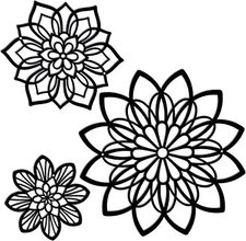 3 Pieces Metal Flowers Wall Decor, Black Wall Decor, Flower Art Wall Decor