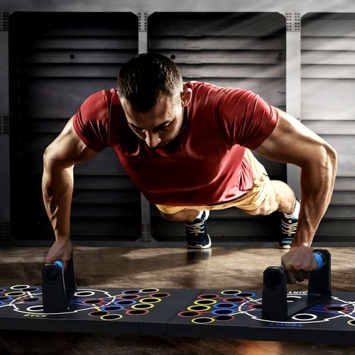 Push Up Board Strength Training Equipment Band Roller Wheel Home Gym Exercise - Picture 13 of 14