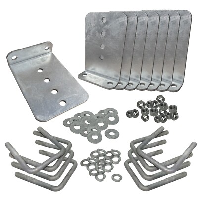 (8) 8'' Galvanized L-Type Bunk Bracket Kit for Boat Trailer fits 3x3, Heavy Duty