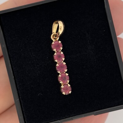 18 kt Gelbgold Rubin Cluster Tropfen Anhänger