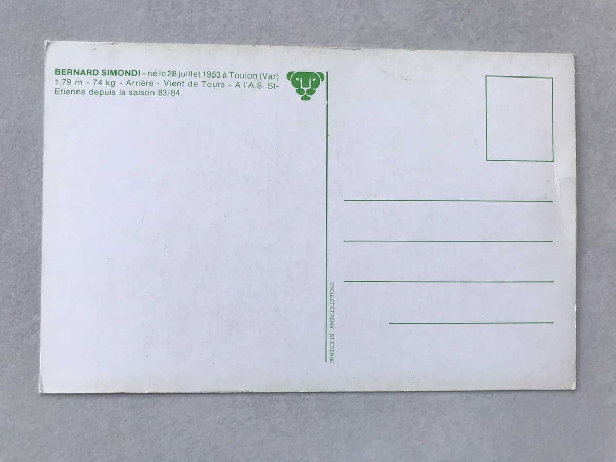 Carte équipe ASSE saison 1982-1983 AS SAINT ETIENNE joueurs foot avec