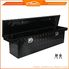 60x12x14 Inch Black Aluminum Side Mount Truck Bed Tool Box For Trailer Pickup