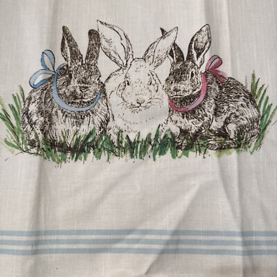 Williams Sonoma Bunny Rabbit Kitchen Towel Tea Hand Dishtowel Easter Spring