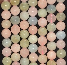 10MM GENUINE MORGANITE GEMSTONE GRADE AA ROUND LOOSE BEADS 15.5"