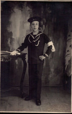 FOTO DEL 1930 - BAMBINO MARINARETTO PRIMA  COMUNIONE O CRESIMA A GENOVA